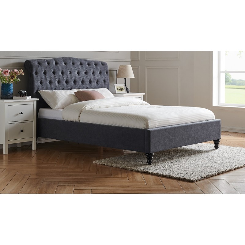 LL Rosa Dark Grey 4ft6 Double bed Frame